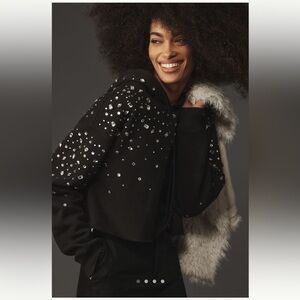 Good American Crystal-Embellished Cropped Hoodie - 2XL